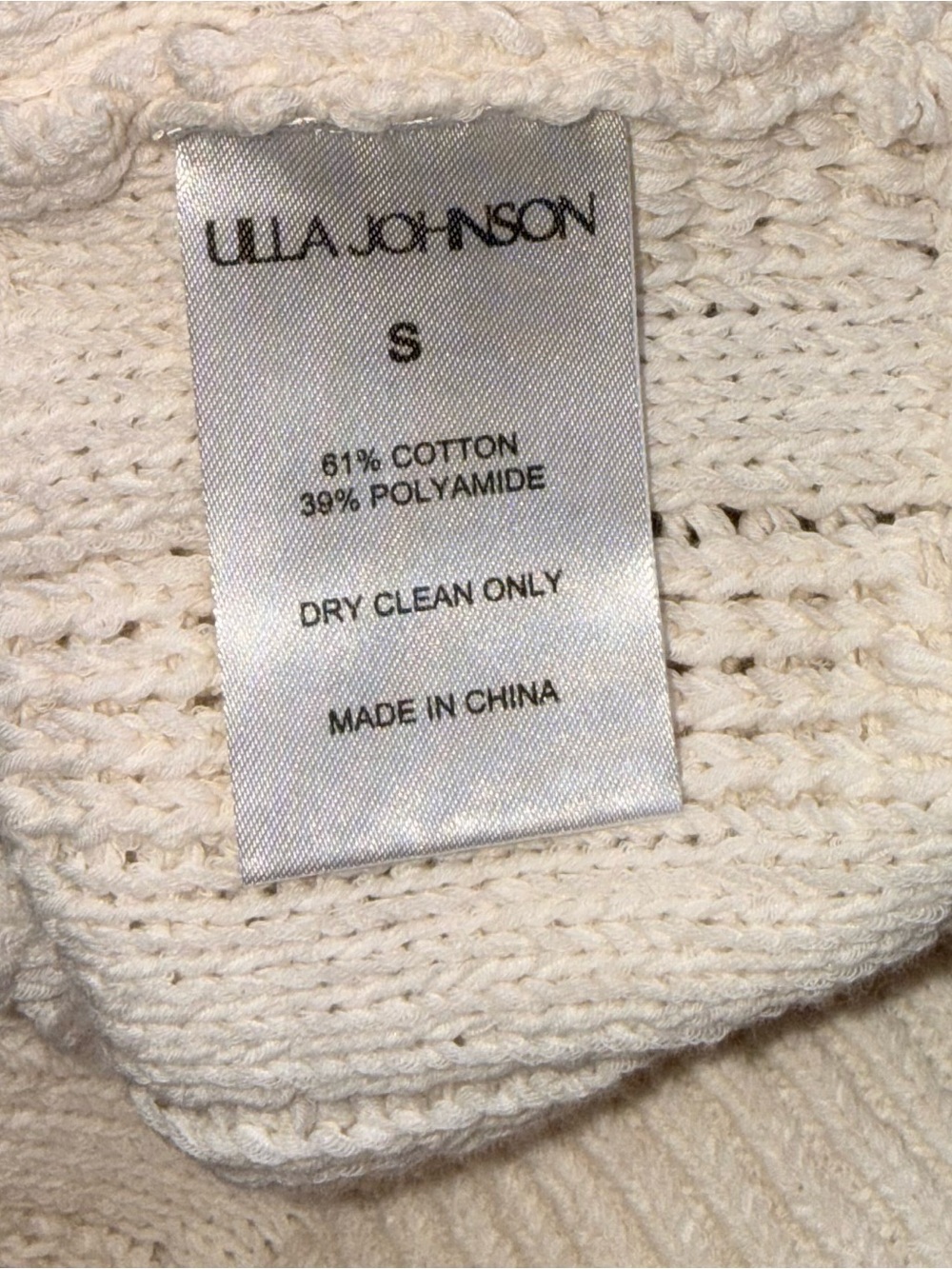 NWT Ulla Johnson Eliana Cream Pull Over Fringed Crewneck Sweater Small - Picture 8 of 8